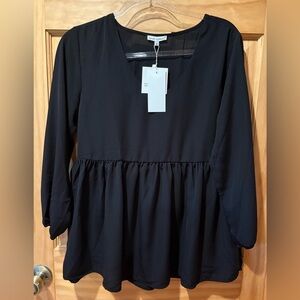 Mary Square V neckline and a gathered, peplum-style waist NWT women’s size S